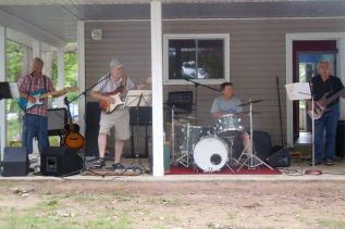 Old time rock and rollers, The Monarchs played to 100 eager listeners at the VCA's free concert series at McMullen beach on July 28, l-r, Donny Candon, Peter Bebee, Gary Tisdale and Wayne Sweet